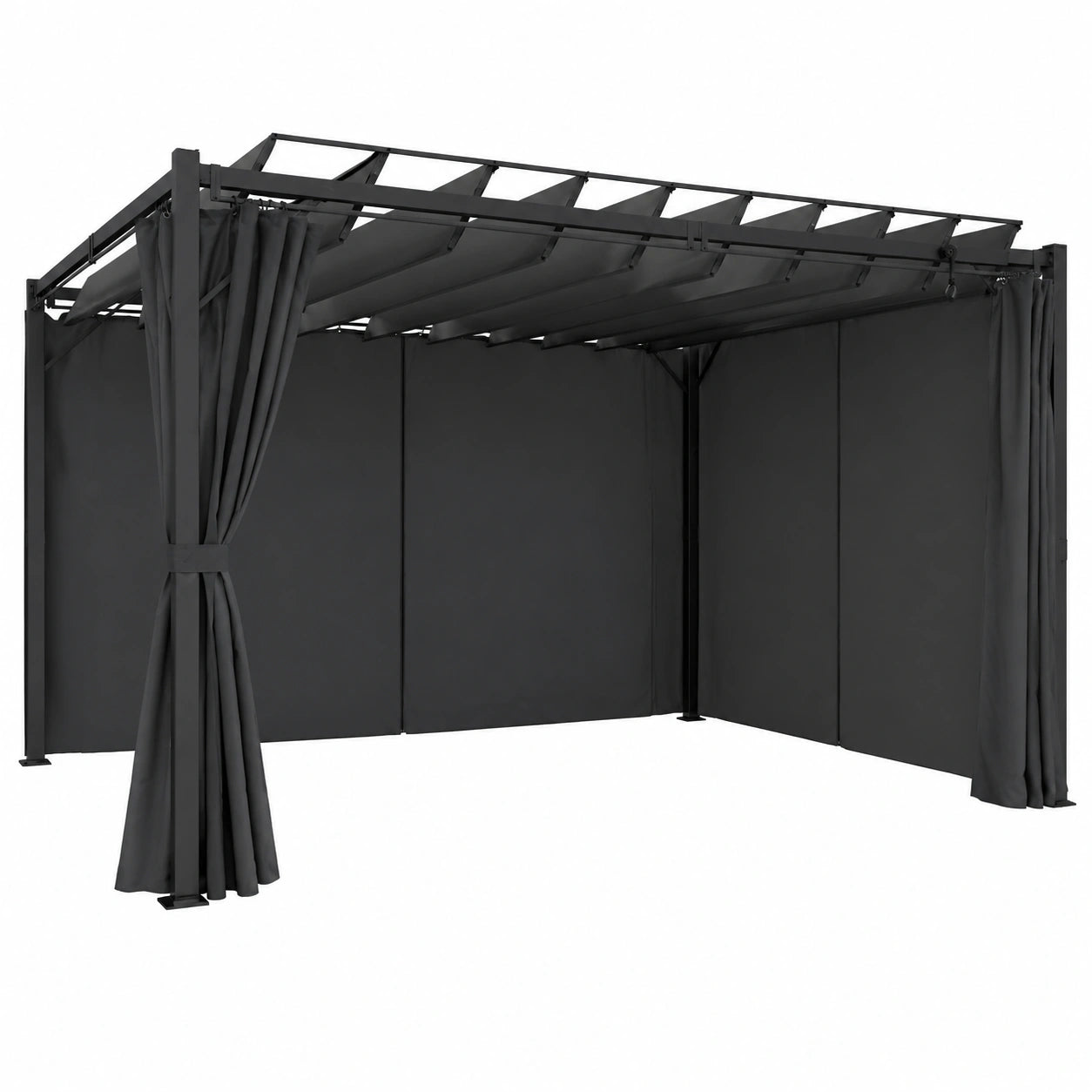 Structure d’ombrage, coloris gris et anthracite, pour la terrasse ou le jardin