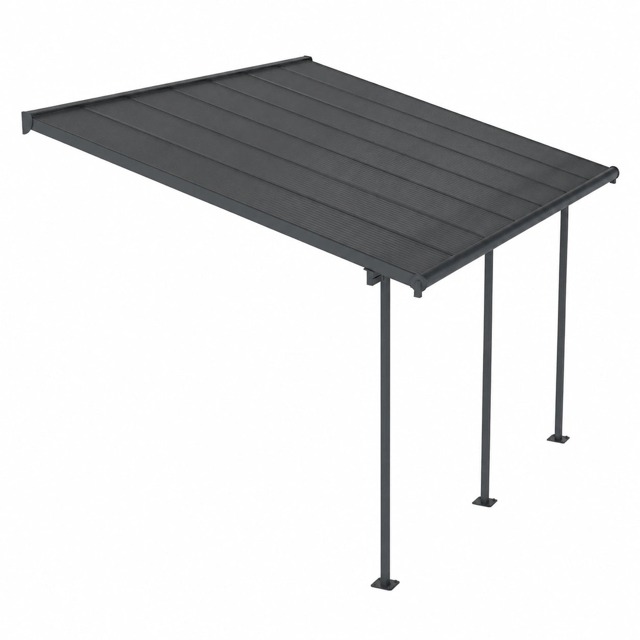 Structure d’ombrage, en aluminium, coloris gris, pour la terrasse ou le jardin