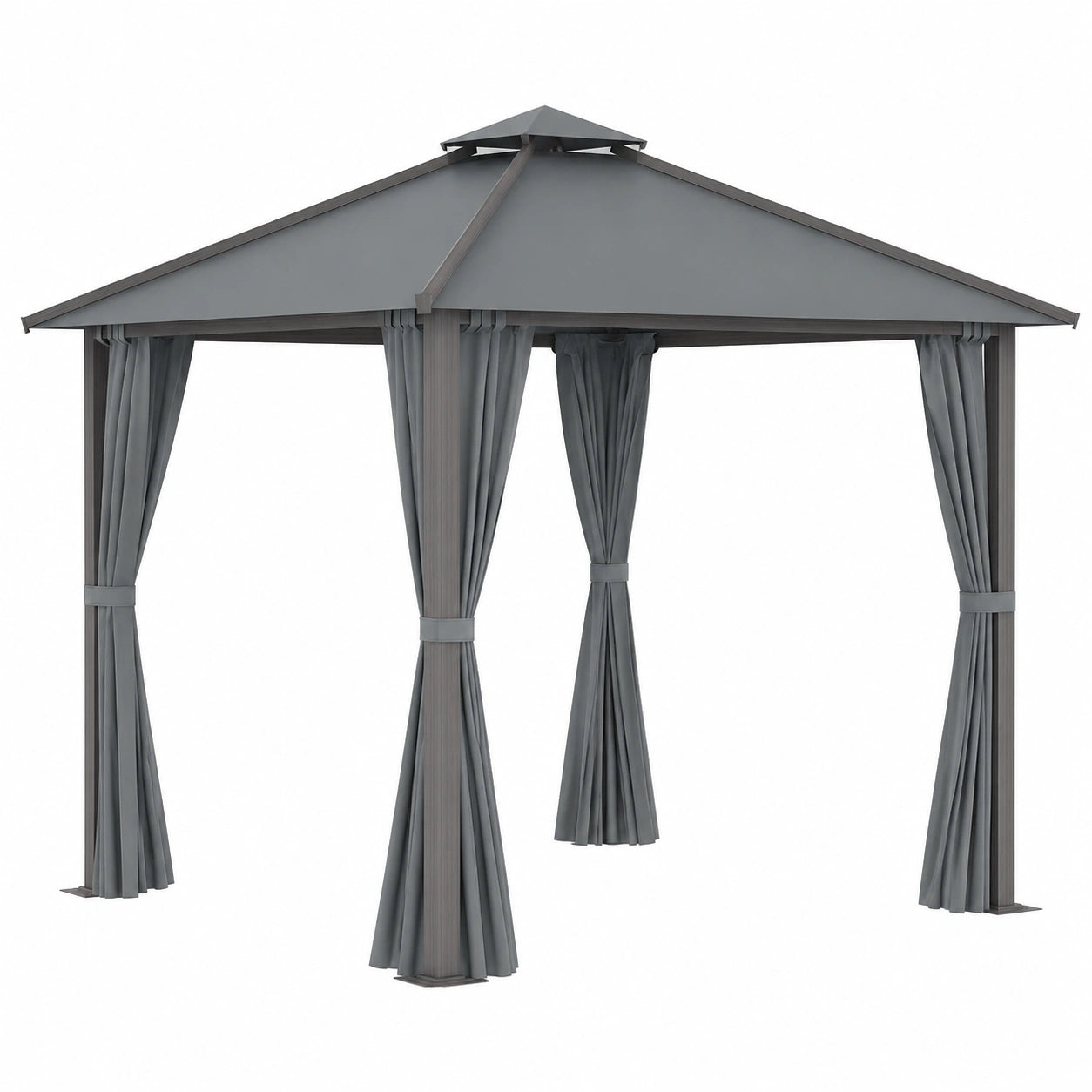 Structure d’ombrage, en aluminium, coloris gris, pour la terrasse ou le jardin