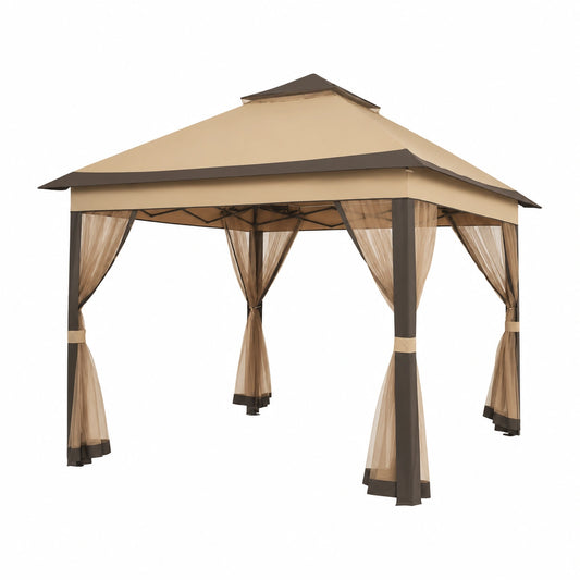 Structure d’ombrage, coloris brun, pour la terrasse ou le jardin