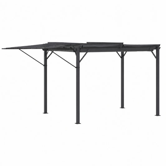 Structure d’ombrage, réglable, coloris gris et anthracite, pour la terrasse ou le jardin