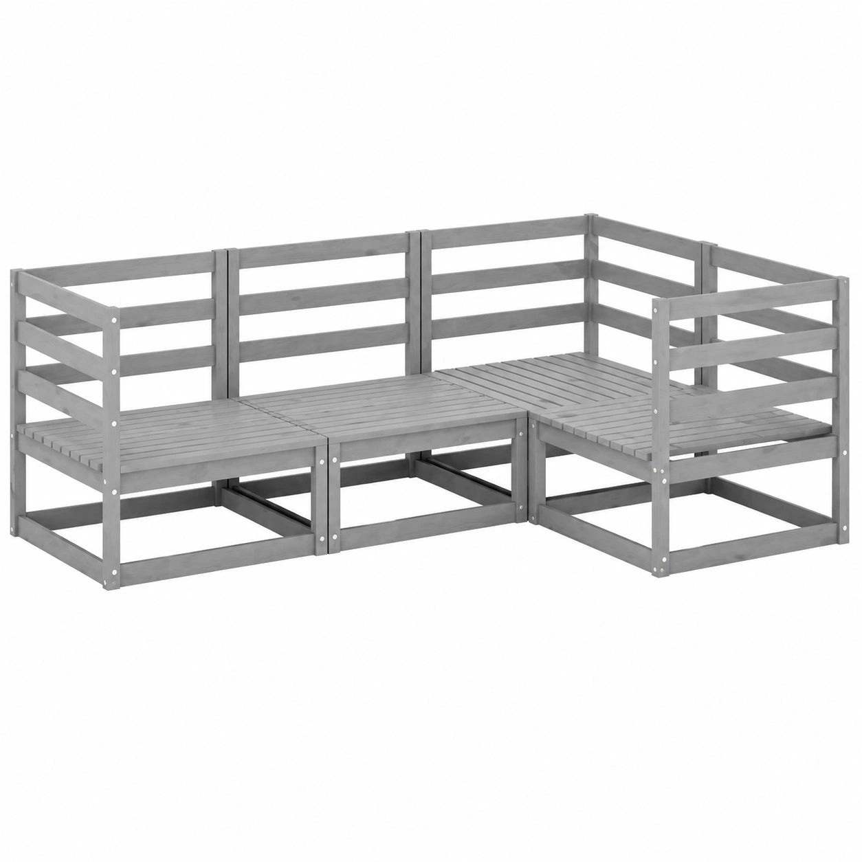 Salon de jardin, coloris gris, 4 pièces, pour la terrasse ou le jardin