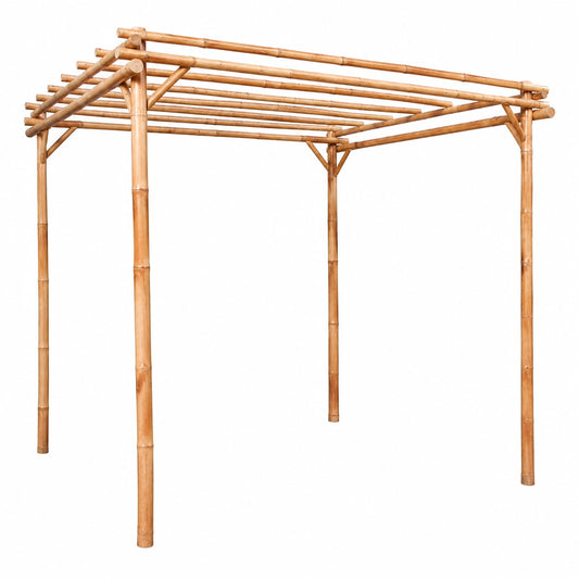 Structure d’ombrage, en bambou, 170 x 170 x 220 cm, pour la terrasse ou le jardin