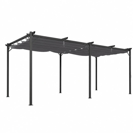 Structure d’ombrage, coloris gris et anthracite, pour la terrasse ou le jardin