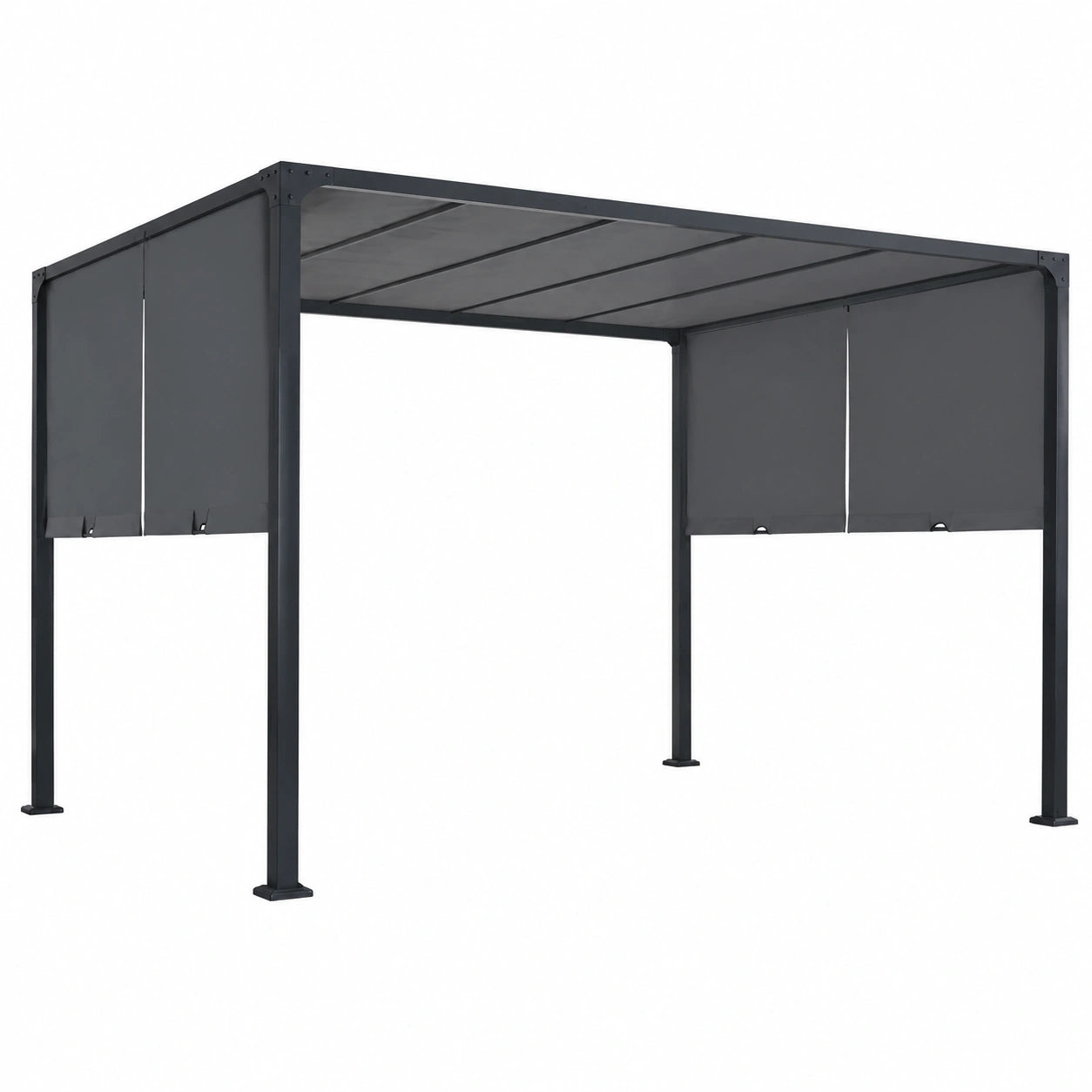Structure d’ombrage, coloris gris et anthracite, pour la terrasse ou le jardin