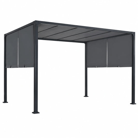Structure d’ombrage, coloris gris et anthracite, pour la terrasse ou le jardin