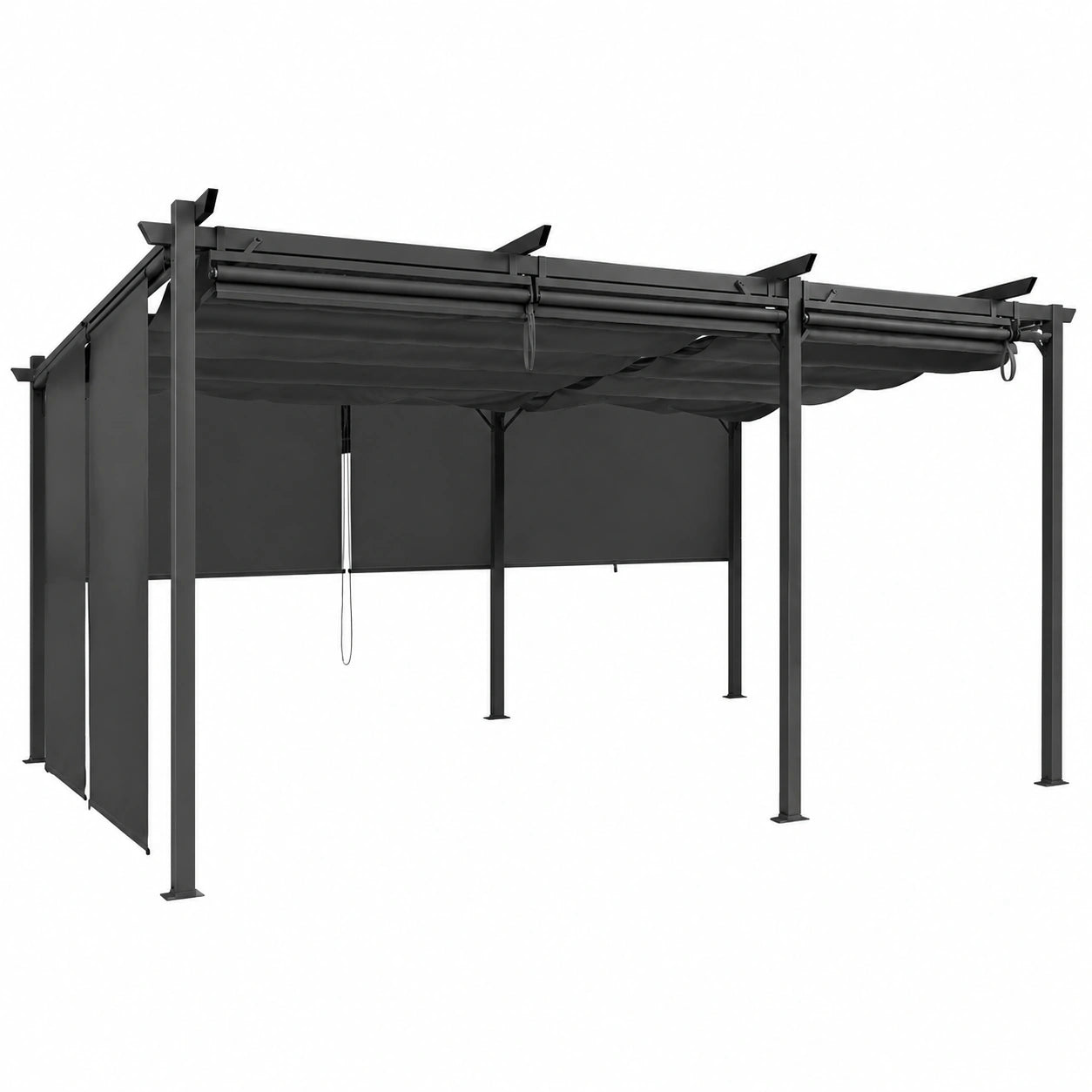 Structure d’ombrage, coloris gris et anthracite, pour la terrasse ou le jardin