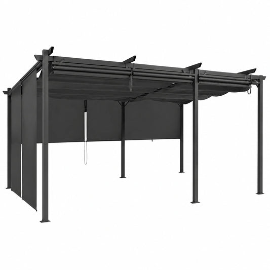 Structure d’ombrage, coloris gris et anthracite, pour la terrasse ou le jardin