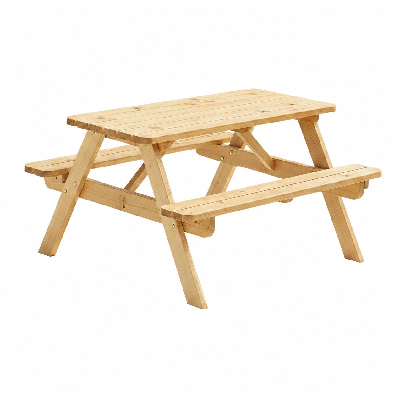Table, en bois massif, coloris naturel, pour les espaces de vie