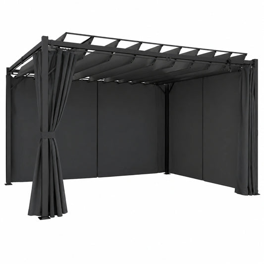 Structure d’ombrage, coloris gris et anthracite, pour la terrasse ou le jardin