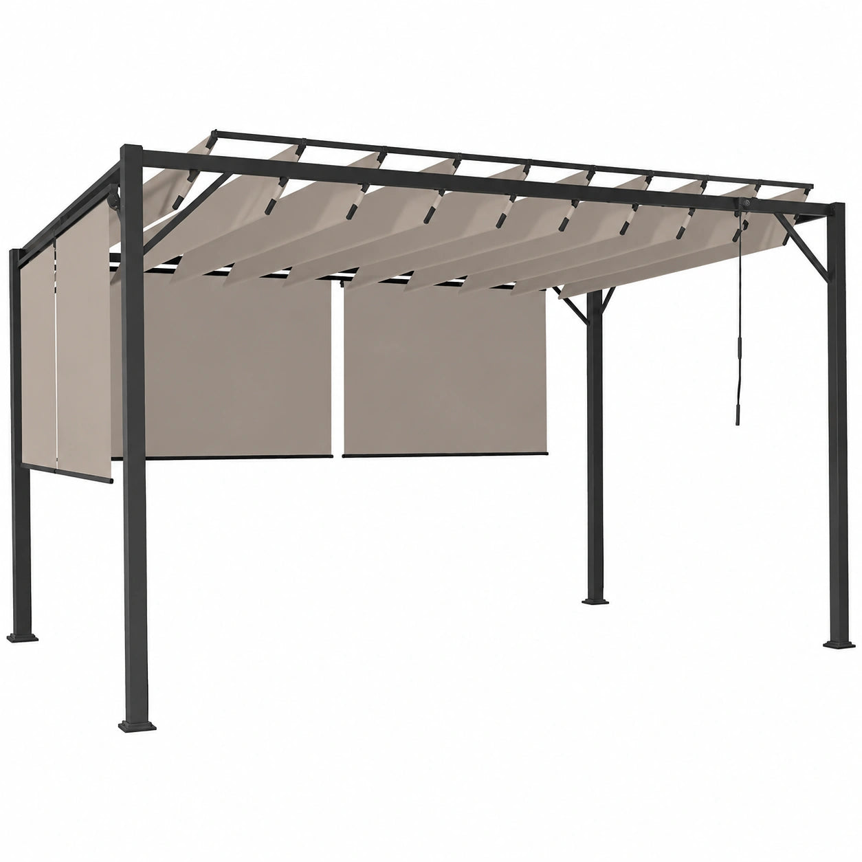 Structure d’ombrage, coloris taupe, pour la terrasse ou le jardin