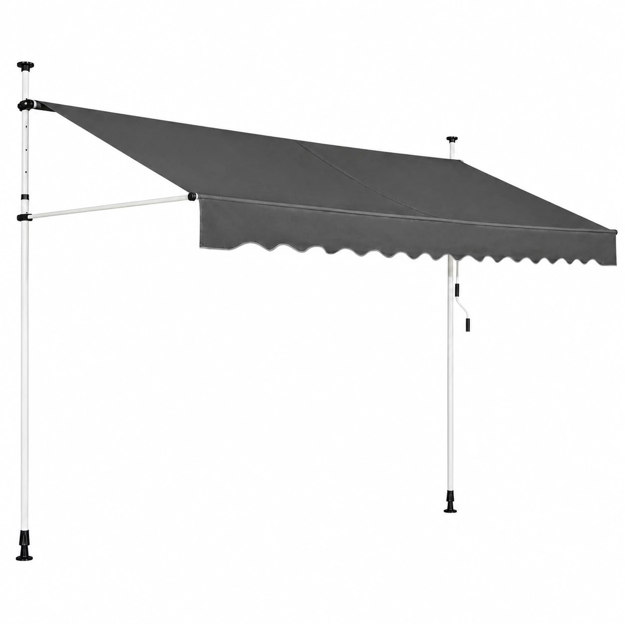 Store banne, réglable, coloris gris, pour la terrasse ou le balcon