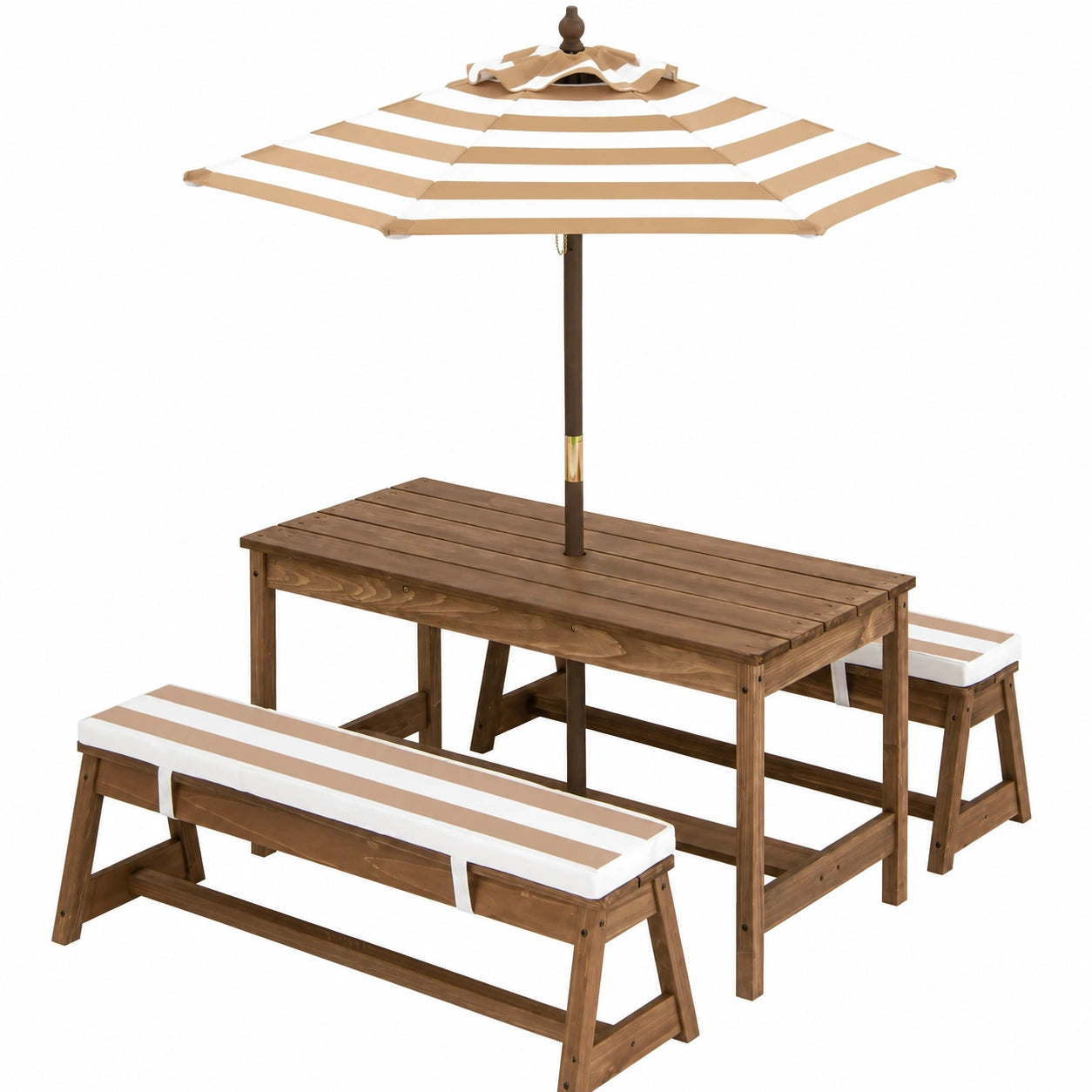 Salon de jardin, réglable, coloris marron, 89 x 44 x 50 cm, pour la terrasse ou le jardin