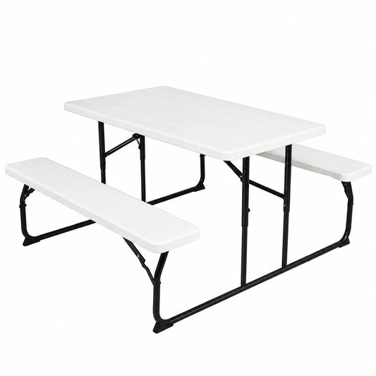 Salon de jardin, 6 places, en métal, coloris blanc, pour la terrasse ou le jardin