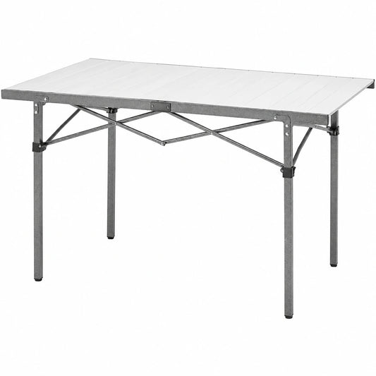Table, en aluminium, pliable, 6 places, 136 x 70 x 70 cm, pour les espaces de vie