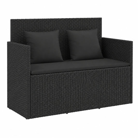 Chaise, en résine tressée, coloris noir, pour la salle à manger ou la cuisine