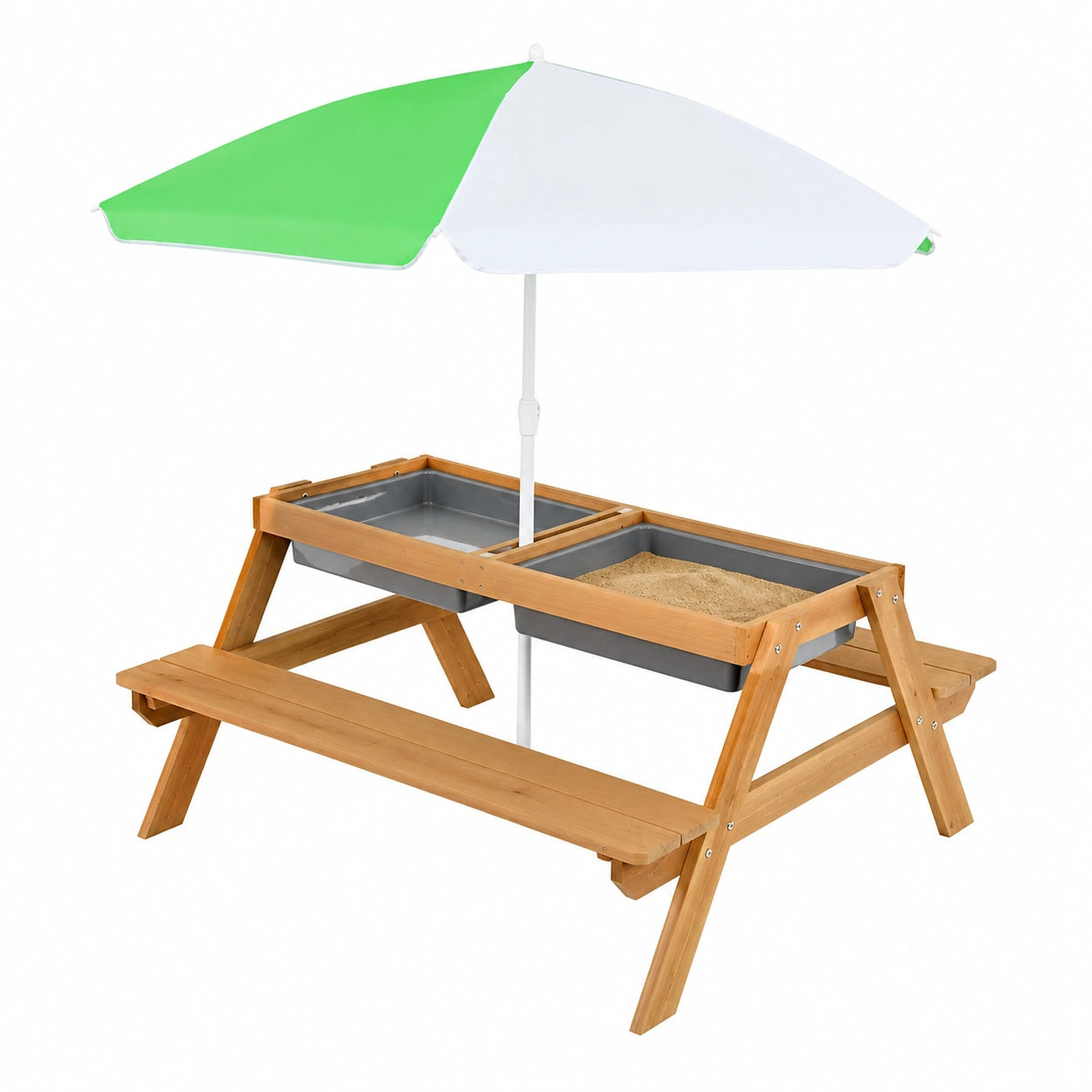 Parasol, pliable, coloris blanc et vert, pour la terrasse ou le jardin