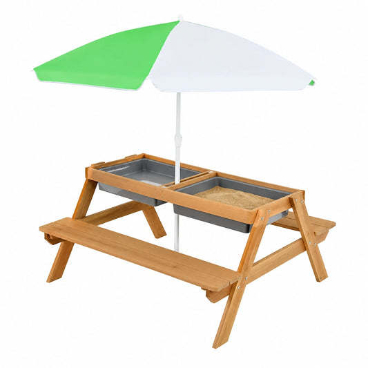 Parasol, pliable, coloris blanc et vert, pour la terrasse ou le jardin