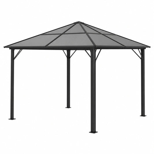 Structure d’ombrage, avec éclairage LED, en aluminium et verre, pour la terrasse ou le jardin