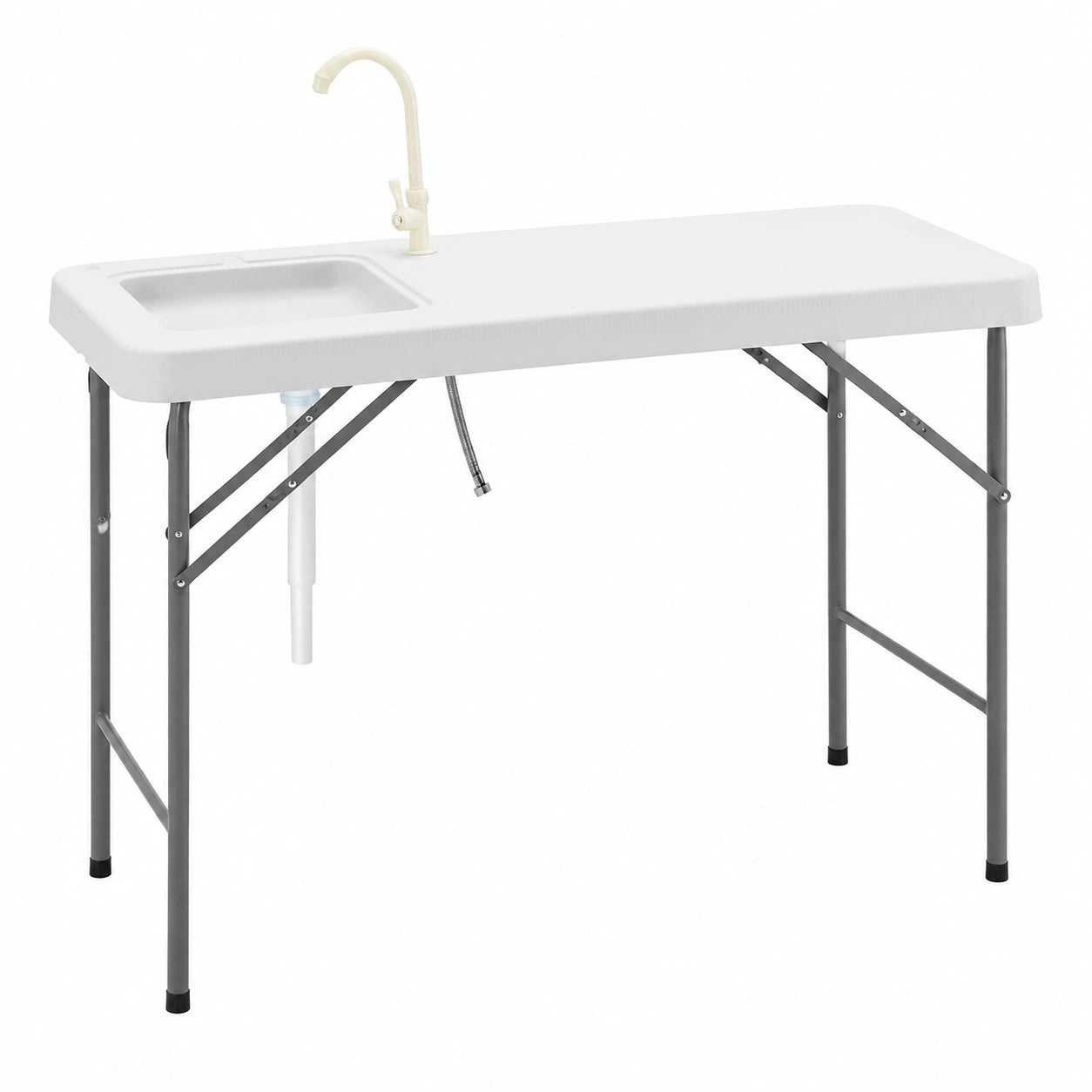 Table, pliable, coloris blanc, 115 x 59 x 94 cm, pour les espaces de vie