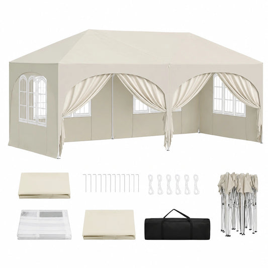 Structure d’ombrage, réglable, coloris beige, pour la terrasse ou le jardin
