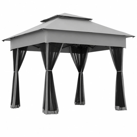 Structure d’ombrage, en métal, coloris gris, pour la terrasse ou le jardin