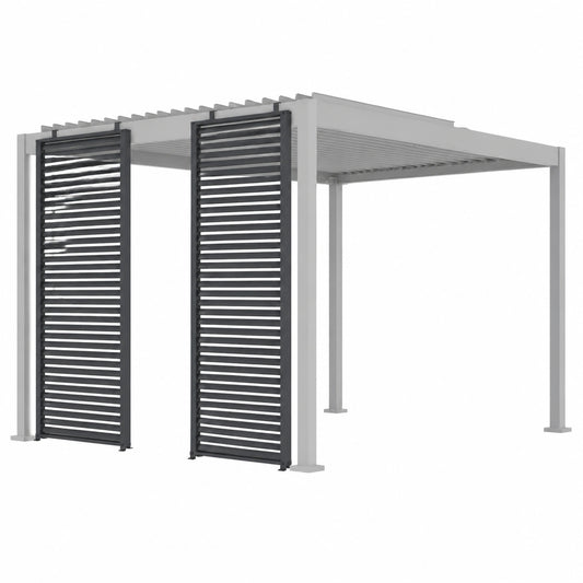 Structure d’ombrage, modulable, coloris gris et anthracite, pour la terrasse ou le jardin