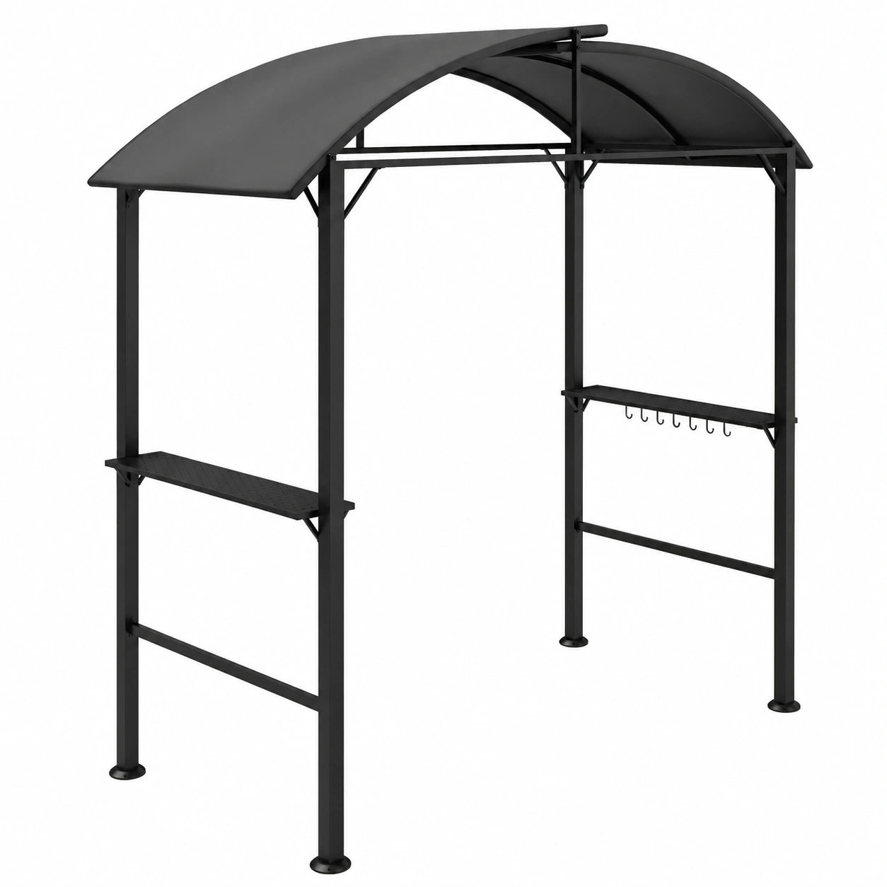 Structure d’ombrage, en acier, avec étagères, 233 x 110 x 235 cm, pour la terrasse ou le jardin