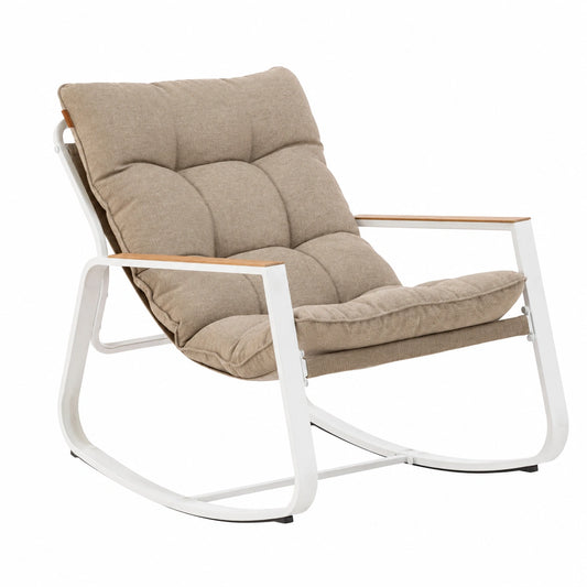 Fauteuil, en acier, coloris taupe, pour le salon ou la chambre