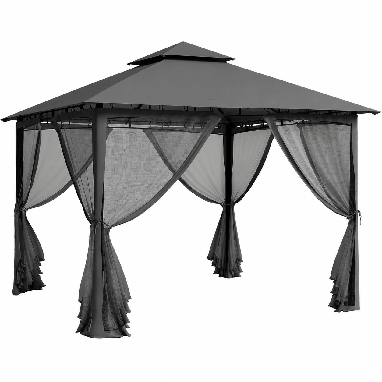 Structure d’ombrage, en métal, coloris gris, pour la terrasse ou le jardin